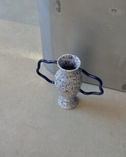 Indigo vase with HANDLES