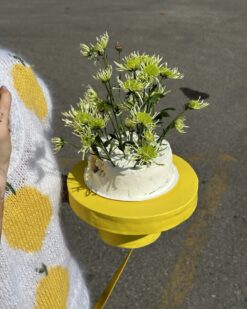 LIFE IS LEMONS cake plate