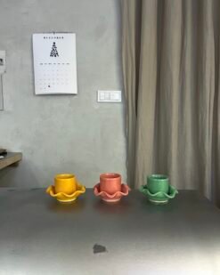 WAVY GLOW puodeliai su lėkštute