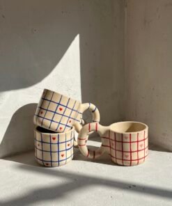 HEART GRID puodelis ir lėkštelė