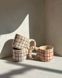 HEART GRID ceramic mugs